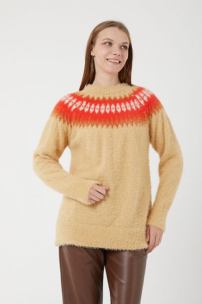 POODLE Pulover jacquard cu model pentru damă