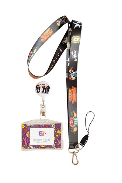 neptünstore Σετ Friends με 3 λουράκια για τον λαιμό και το τηλέφωνο, κορδόνι γιογιό, θήκη για κάρτα