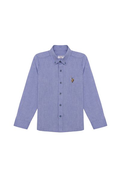 U.S. Polo Assn. Cămașă de bază cu mânecă lungă albastru închis pentru băiat 50254280 -VR032