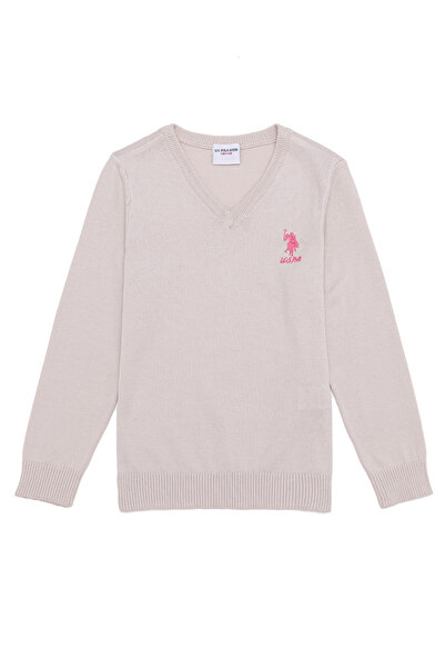 U.S. Polo Assn. Girl's Cream Basic Sweater 50255540 -Vr071