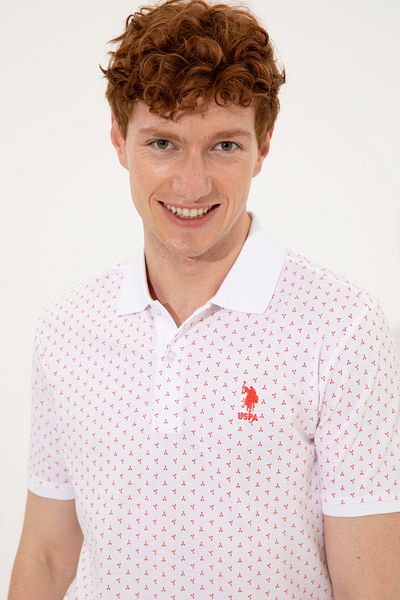 U.S. Polo Assn. Tricou roșu cu gât polo pentru bărbați 50249155 -VR213