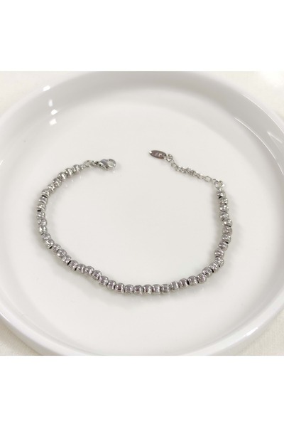 Güler Yüzlü Silver XUPING سوار كروي منقوش بالليزر 4 ملم 16+4 سم