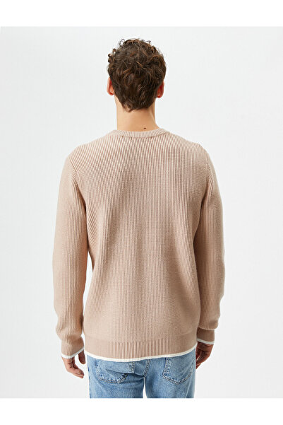Koton Crew Neck Basic Knitwear Sweater - Fabric Detail