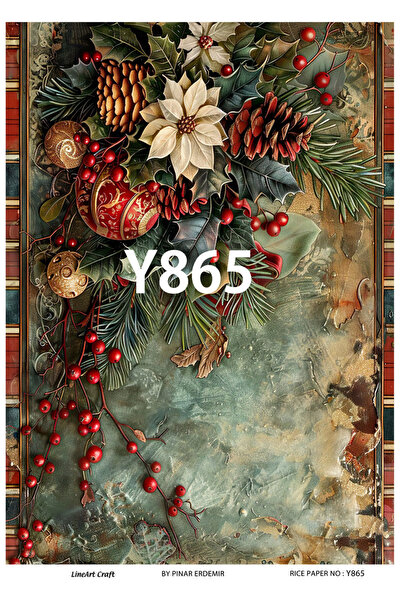 LİNEART Yeniyıl Serisi Y865 Pirinç Dekopaj 30 * 42 cm