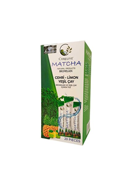 CURELIVE Matcha Ananaslı Bromelıan Aromalı Detox Burner Form Maça Çayı 1 Kutu