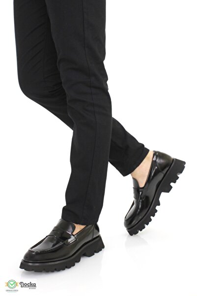 MARCOMEN Erkek Hakiki Deri Kalın Taban Yarı Parlak Loafer Ayakkabı MR4K/LF20228