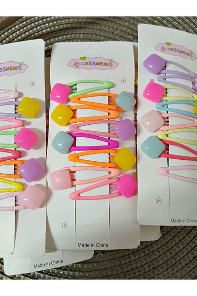 mos&more Set de catarame cu snap pentru copii de 8 piese de culori mixte