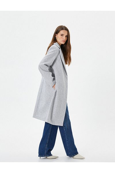 Koton Stamp Oversize Coat - Pocket Detailed
