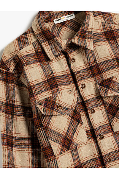 Koton Cămașă de lemne - șapcă dublă, buzunar, mânecă lungă