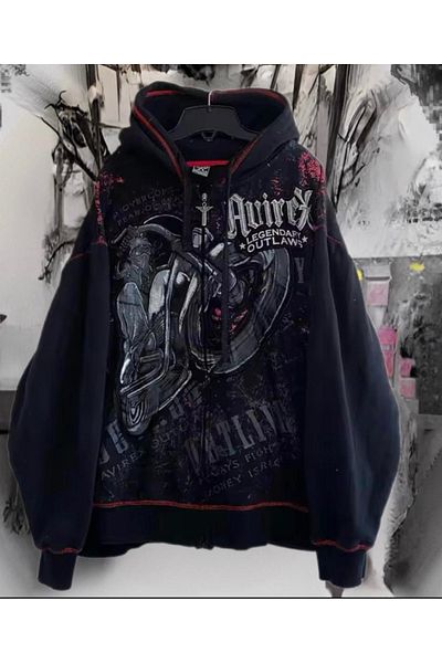 Köstebek Legendary Outlaws Cyber Grunge - Hooded Motorcycle