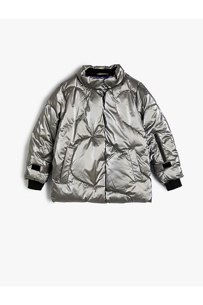 Koton Puffer Jacket se stojatým límečkem na zip a detailem kapsy