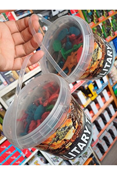 OYUNCAKSAHİLİ Asker Figürleri Strateji Oyun Asker Seti 140 Parça 2 Kova Birde...