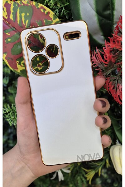 cepmoda Xiaomi Redmi Note 13 Pro Plus | Parlak Telefon Kılıfı Kenarları Altın...