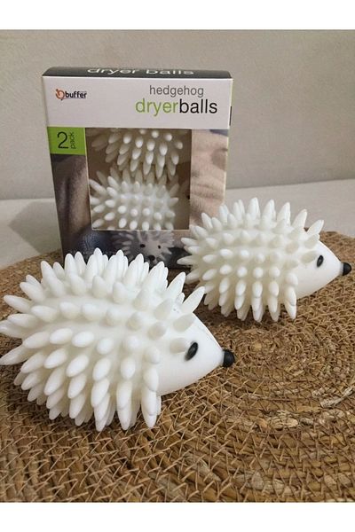 MEDU STORE 2-Piece Hedgehog Model Feather Collector Anti-Wrinkle Laundry Drying Ball