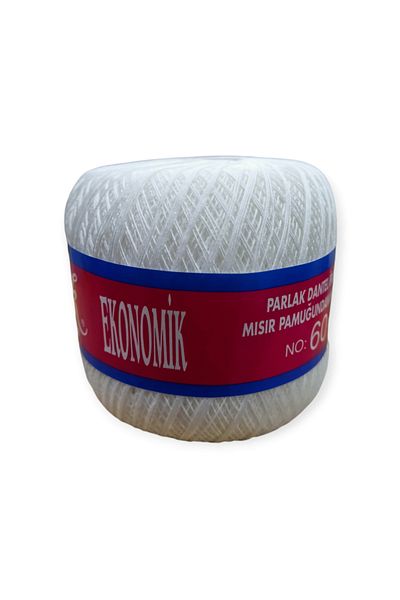 efmues White Lace Thread - Gold Spike, Size 60, 100Gr Economic Package
