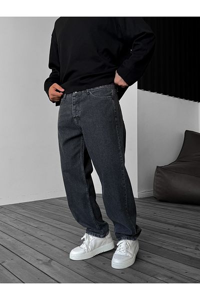 BYBASICMAN Anthracite Washed Baggy Jean Dp-Ke