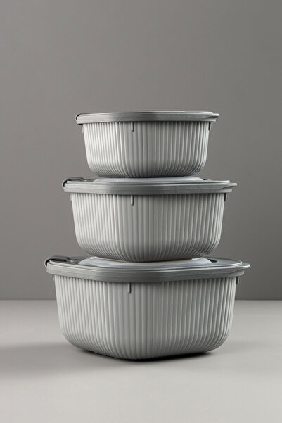 Palica مجموعة حاويات تخزين مكونة من 3 قطع متوافقة مع الفريزر والميكروويف (600 مل - 1100 مل - 1800 مل)