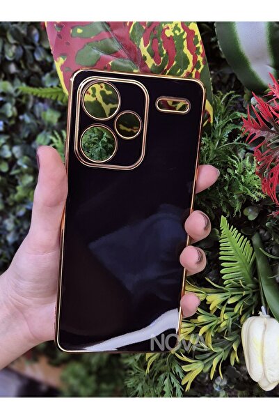 cepmoda Xiaomi REDMİ NOTE 13 PRO PLUS | Parlak Telefon Kılıfı Kenarları Altın...