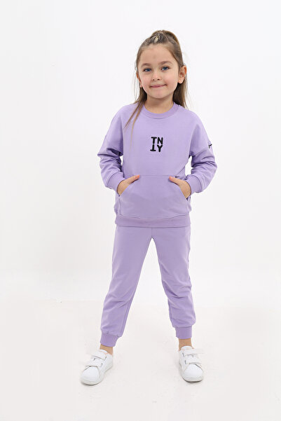 Toontoy Set de trening pentru fetiță cu detaliu de broderie