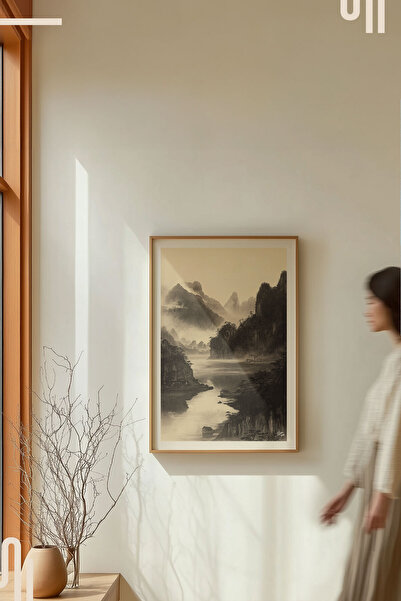 Home Japanese Islands Art Poster - Duvar Dekorasyonu - Tablo Ölçülerinde Çerç...