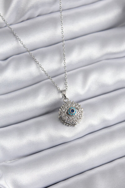 Mustran 316L الصلب الذهب اللون الزركون حجر العين نموذج قلادة المرأة