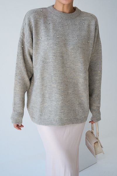 Qu Style Pulover din piatră împrăștiată din nurcă închisă TK 231106