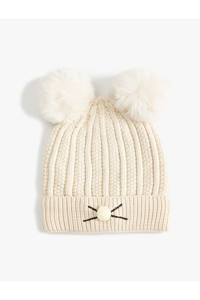 Koton Pompom Beret - Eared Processing Detailed