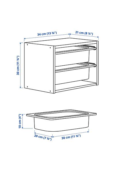 IKEA Toy Storage Unit, Width: 34 cm Depth: 21 cm Height: 30 cm