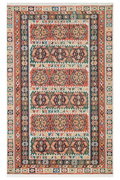 Eko Halı ELISTA ELS 106 MULTY  Vintage Desenlere Sahip Kaydırmaz Yıkanabilir ...