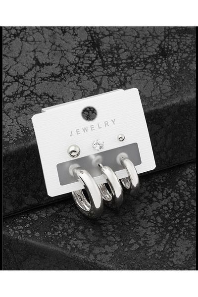 Home Steel 6-Piece Vip Hoop Earrings
