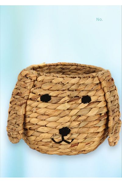 Vitale Dog Figure Wicker Basket
