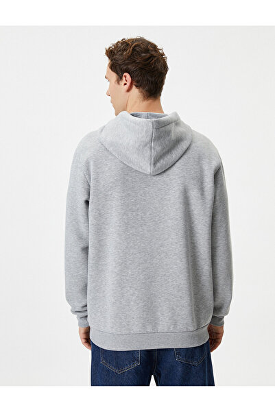 Koton Kapşonlu Sweatshirt Slogan Işlemeli Uzun Kollu Şardonlu