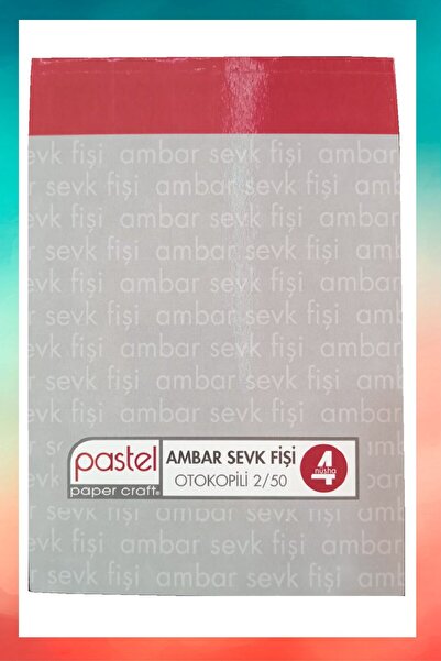 Pastel Ambar Sevk Fişi 2/50 (A5) Ölçüsü: 14x20 cm, Otokopili 1 Asıl 3 Suret 4...