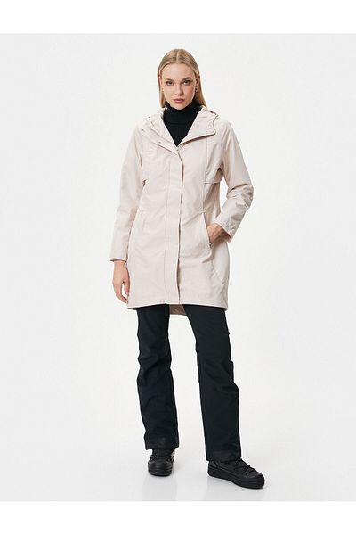 Koton Hooded Long Outdoor Coat - Pocket Detailed Snap Fasteners