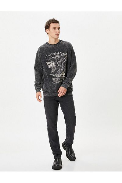 Koton Tasmanian Devil Washable Oversize Sweat Licensed Printed
