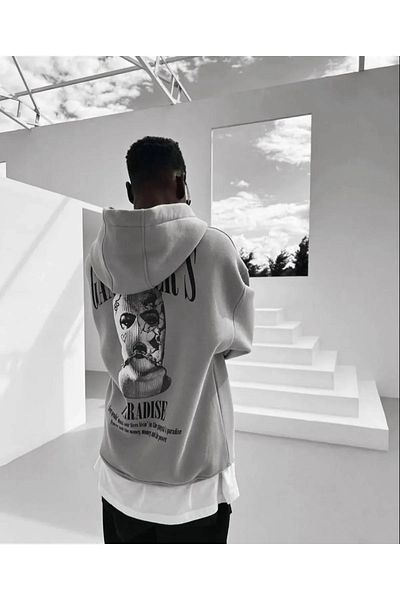 Baxia Ανδρικό φούτερ με κουκούλα Gangster Paradise Printed Oversize - Νέο προϊόν