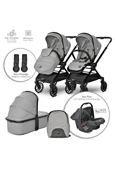 LORELLİ Lorelli Reya 3 in 1 Travel Sistem Bebek Arabası - Grey