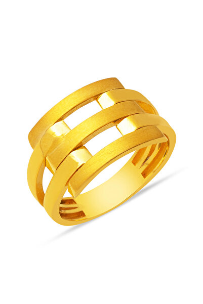 Bilezikci 22 Ayar Üç Sıra Kaburga Altın Yüzük