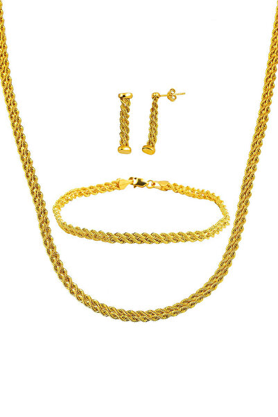 Bilezikci Halat Örgülü Altın Takı Seti