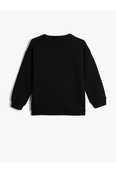 Koton Anime Printed Sweatshirt Crew Neck With Ribbon