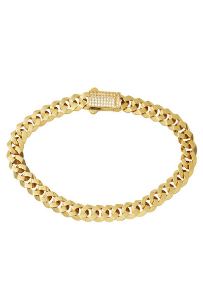 Bilezikci 14 Ayar Taşlı Tokalı Modern Gurmet Altın Bileklik