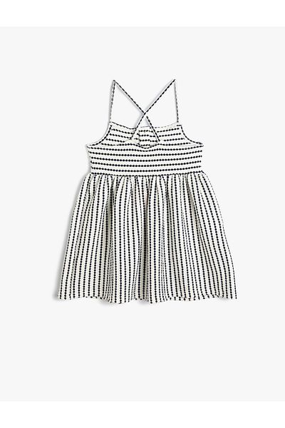Koton Cross Strap and Button Detailed Strappy Dress