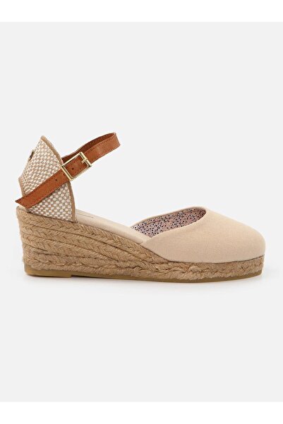 Su Espadril Meghan Ekru Kadın Dolgu Topuklu Espadril