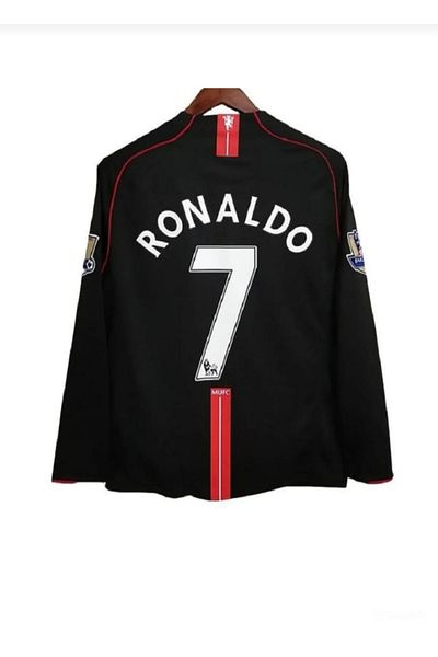 Legent Lady Cristiano Ronaldo Black Long Sleeve 2008 M.United Champions League Finale Nostalgie Jersey