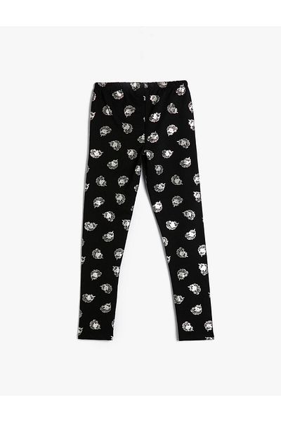 Koton Einhorn-Leggings aus Baumwolle mit elastischem Bund