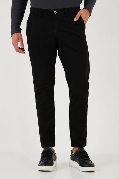 Buratti Stretch Cotton Slim Fit Regular Waist Tube Leg Trousers Men's Pants 674003
