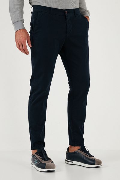 Buratti Stretch Cotton Slim Fit Regular Waist Tube Leg Trousers Men's Pants 674003