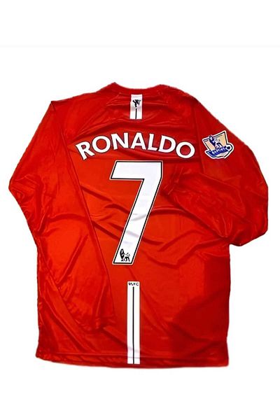 Legent Lady Cristiano Ronaldo M.United 2008 - Champions League Finale Nostalgia, Red, Long Sleeve Jersey