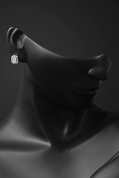 Zerince Beyaz Altın Baget Spor Küpe