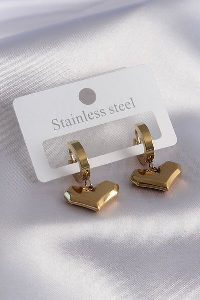SeyCey.co 316L Steel Gold Color Heart Model Women's Earrings